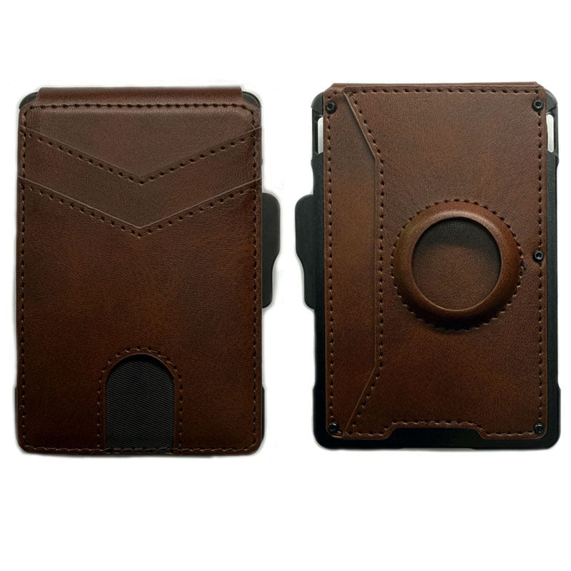 Minimalist Leather Card Holder Wallet with AirTag Holder